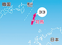 対馬の地図